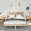 vidaXL Ágykeret fejtámlával Barna 140 x 190 cm Tömör fenyőfa
