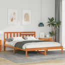 vidaXL Ágykeret fejtámlával Faggyú barna 140 x 190 cm Tömör fenyőfa
