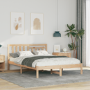 vidaXL Ágykeret fejtámlával Barna 135 x 190 cm Tömör fenyőfa