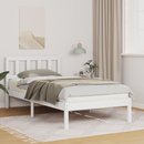 vidaXL Ágykeret fejtámlával Fehér 90 x 200 cm Tömör fenyőfa