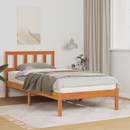 vidaXL Ágykeret fejtámlával Faggyú barna 90 x 200 cm Tömör fenyőfa