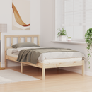 vidaXL Ágykeret fejtámlával Barna 90 x 190 cm Tömör fenyőfa