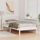 vidaXL Ágykeret fejtámlával Fehér 80 x 200 cm Tömör fenyőfa