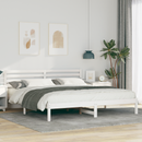 vidaXL Ágykeret fejtámlával Fehér 180 x 200 cm Tömör fenyőfa