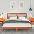vidaXL Ágykeret fejtámlával Faggyú barna 150 x 200 cm Tömör fenyőfa