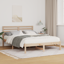 vidaXL Ágykeret fejtámlával Barna 120 x 200 cm Tömör fenyőfa