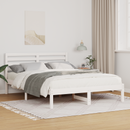 vidaXL Ágykeret fejtámlával Fehér 120 x 200 cm Tömör fenyőfa