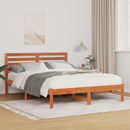 vidaXL Ágykeret fejtámlával Faggyú barna 120 x 200 cm Tömör fenyőfa