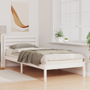 vidaXL Ágykeret fejtámlával Fehér 90 x 210 cm Tömör fenyőfa