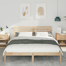 vidaXL Ágykeret fejtámlával Barna 160 x 210 cm Tömör fenyőfa