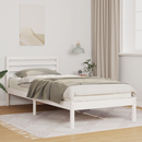 vidaXL Ágykeret fejtámlával Fehér 90 x 220 cm Tömör fenyőfa