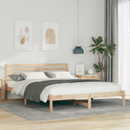 vidaXL Ágykeret fejtámlával Barna 160 x 220 cm Tömör fenyőfa