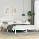 vidaXL Ágykeret fejtámlával Fehér 160 x 220 cm Tömör fenyőfa