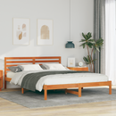 vidaXL Ágykeret fejtámlával Faggyú barna 160 x 220 cm Tömör fenyőfa