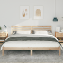 vidaXL Ágykeret fejtámlával Barna 200 x 220 cm Tömör fenyőfa