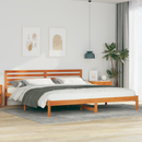 vidaXL Ágykeret fejtámlával Faggyú barna 200 x 220 cm Tömör fenyőfa