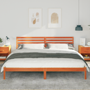 vidaXL Ágykeret fejtámlával Faggyú barna 200 x 220 cm Tömör fenyőfa