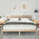 vidaXL Ágykeret Barna 200 x 200 cm Tömör fenyőfa