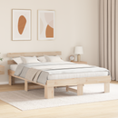 vidaXL Ágykeret fejtámlával Természetes 140 x 200 cm Tömör fenyőfa