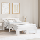 vidaXL Ágykeret fejtámlával Fehér 140 x 190 cm Tömör fenyőfa