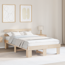 vidaXL Ágykeret fejtámlával Természetes 135 x 190 cm Tömör fenyőfa