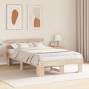 vidaXL Ágykeret fejtámlával Természetes 135 x 190 cm Tömör fenyőfa