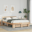 vidaXL Ágykeret fejtámlával Barna 160 x 200 cm Tömör fenyőfa