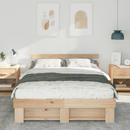 vidaXL Ágykeret fejtámlával Barna 160 x 200 cm Tömör fenyőfa