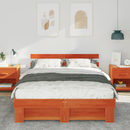 vidaXL Ágykeret fejtámlával Faggyú barna 160 x 200 cm Tömör fenyőfa