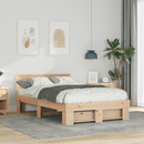 vidaXL Ágykeret fejtámlával Barna 135 x 190 cm Tömör fenyőfa