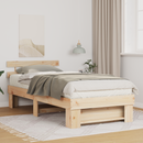 vidaXL Ágykeret fejtámlával Barna 90 x 190 cm Tömör fenyőfa