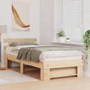 vidaXL Ágykeret fejtámlával Barna 90 x 190 cm Tömör fenyőfa