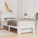 vidaXL Ágykeret fejtámlával Fehér 90 x 190 cm Tömör fenyőfa