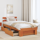 vidaXL Ágykeret fejtámlával Faggyú barna 75 x 190 cm Tömör fenyőfa