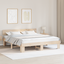 vidaXL Ágykeret fejtámlával Természetes 180 x 200 cm Tömör fenyőfa