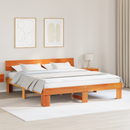 vidaXL Ágykeret fejtámlával Faggyú barna 180 x 200 cm Tömör fenyőfa