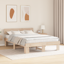 vidaXL Ágykeret fejtámlával Természetes 160 x 200 cm Tömör fenyőfa