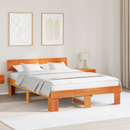 vidaXL Ágykeret fejtámlával Faggyú barna 150 x 200 cm Tömör fenyőfa