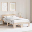 vidaXL Ágykeret fejtámlával Természetes 120 x 190 cm Tömör fenyőfa