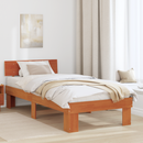 vidaXL Ágykeret fejtámlával Faggyú barna 90 x 200 cm Tömör fenyőfa