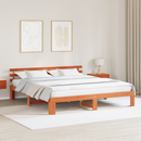 vidaXL Ágykeret fejtámlával Faggyú barna 200 x 200 cm Tömör fenyőfa