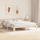 vidaXL Ágykeret fejtámlával Természetes 180 x 200 cm Tömör fenyőfa