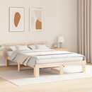 vidaXL Ágykeret fejtámlával Természetes 160 x 200 cm Tömör fenyőfa