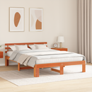 vidaXL Ágykeret fejtámlával Faggyú barna 160 x 200 cm Tömör fenyőfa