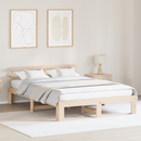 vidaXL Ágykeret fejtámlával Természetes 140 x 200 cm Tömör fenyőfa