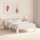 vidaXL Ágykeret fejtámlával Természetes 120 x 200 cm Tömör fenyőfa