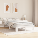 vidaXL Ágykeret fejtámlával Fehér 140 x 190 cm Tömör fenyőfa