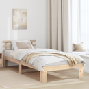 vidaXL Ágykeret fejtámlával Természetes 90 x 200 cm Tömör fenyőfa