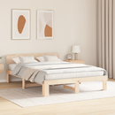 vidaXL Ágykeret fejtámlával Természetes 150 x 200 cm Tömör fenyőfa