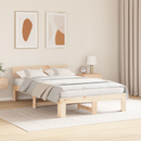 vidaXL Ágykeret fejtámlával Természetes 140 x 190 cm Tömör fenyőfa